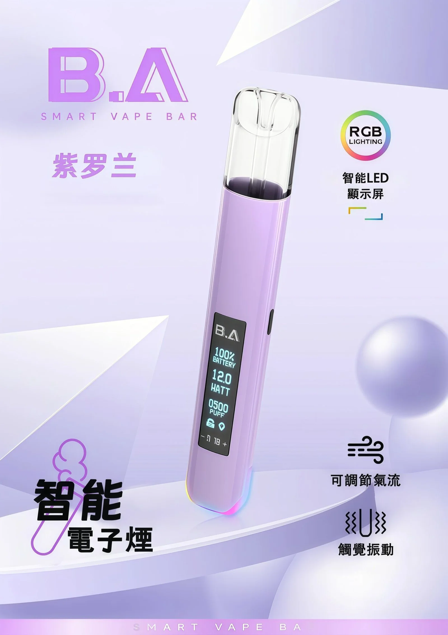 B.A一代通用主機 螢幕顯示 多段調節 電子煙桿